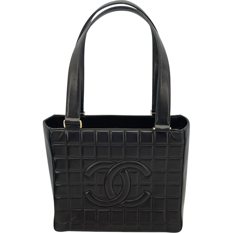 シャネル CHANEL チョコバー トートバッグ A17809 ブラック GD金具 ラムスキン レディース トートバッグ