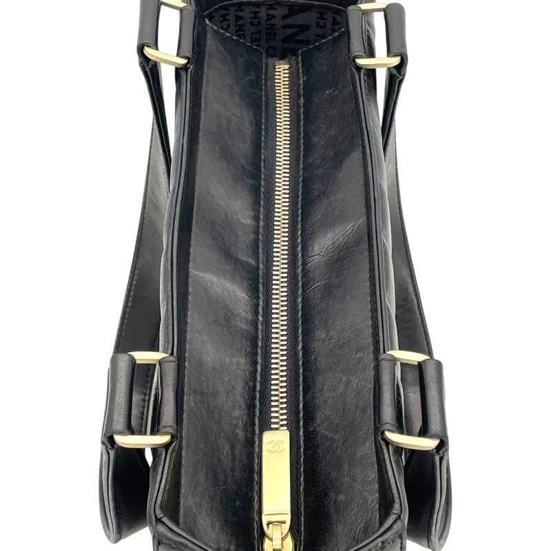 シャネル CHANEL チョコバー トートバッグ A17809 ブラック GD金具