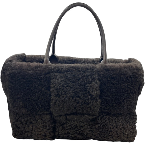 ボッテガ・ヴェネタ BOTTEGA VENETA アルコトート ブラウン レザー/ファー レディース トートバッグ