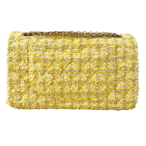 シャネル CHANEL 2.55 ショルダーバッグ25 A37586 イエロー/GD金具 ツイード レディース ショルダーバッグ