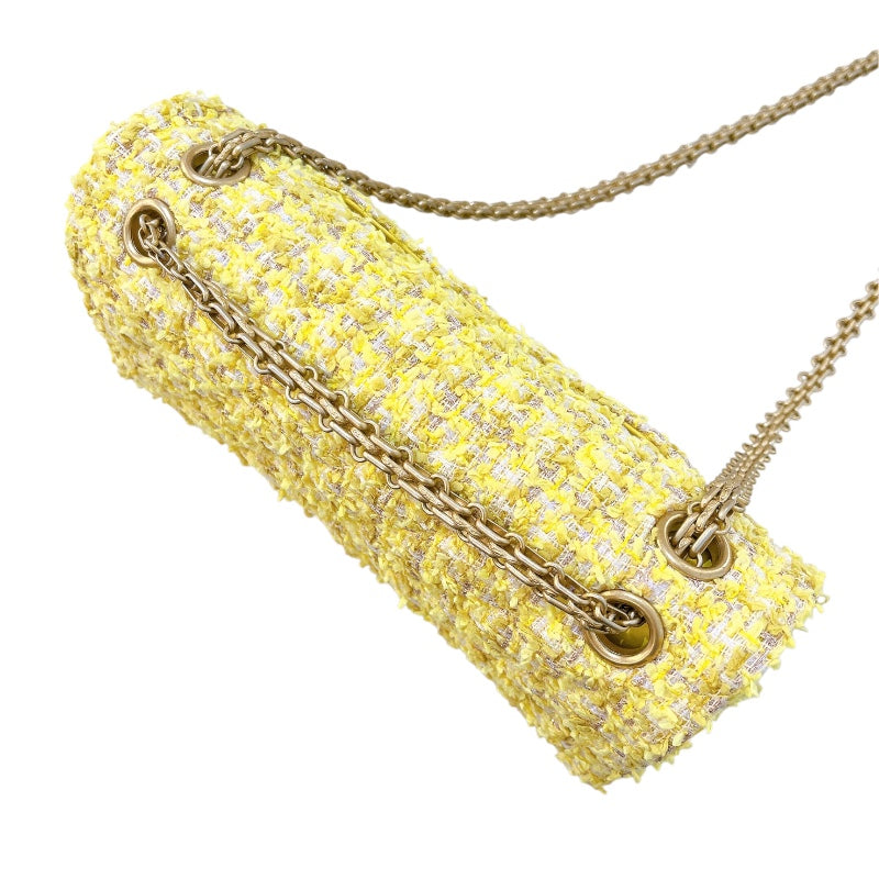 シャネル CHANEL 2.55 ショルダーバッグ25 A37586 イエロー/GD金具 ツイード レディース ショルダーバッグ