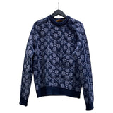 ルイ・ヴィトン LOUIS VUITTON モノグラムフラワー総柄ニットセーター 20AW HJN77W ネイビー ナイロン メンズ セーター
