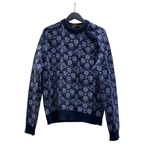 ルイ・ヴィトン LOUIS VUITTON モノグラムフラワー総柄ニットセーター 20AW HJN77W ネイビー ナイロン メンズ セーター