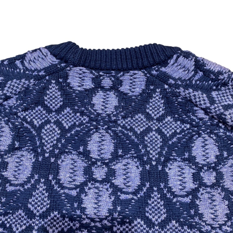 ルイ・ヴィトン LOUIS VUITTON モノグラムフラワー総柄ニットセーター 20AW HJN77W ネイビー ナイロン メンズ セーター