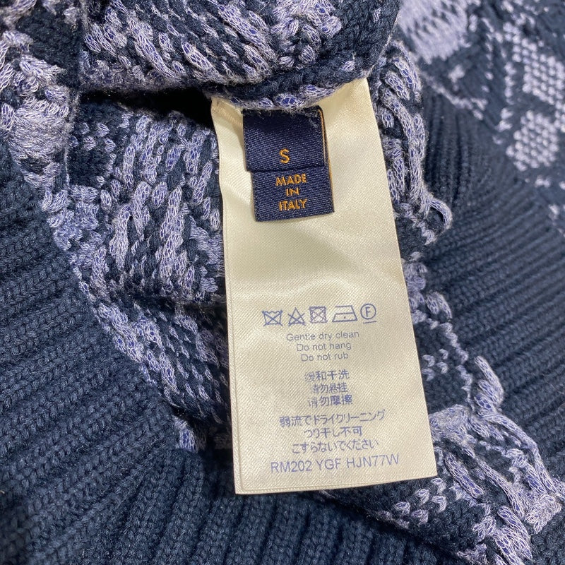 ルイ・ヴィトン LOUIS VUITTON モノグラムフラワー総柄ニットセーター 20AW HJN77W ネイビー ナイロン メンズ セーター
