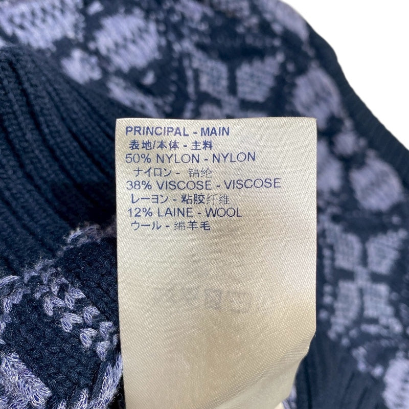 ルイ・ヴィトン LOUIS VUITTON モノグラムフラワー総柄ニットセーター 20AW HJN77W ネイビー ナイロン メンズ セーター