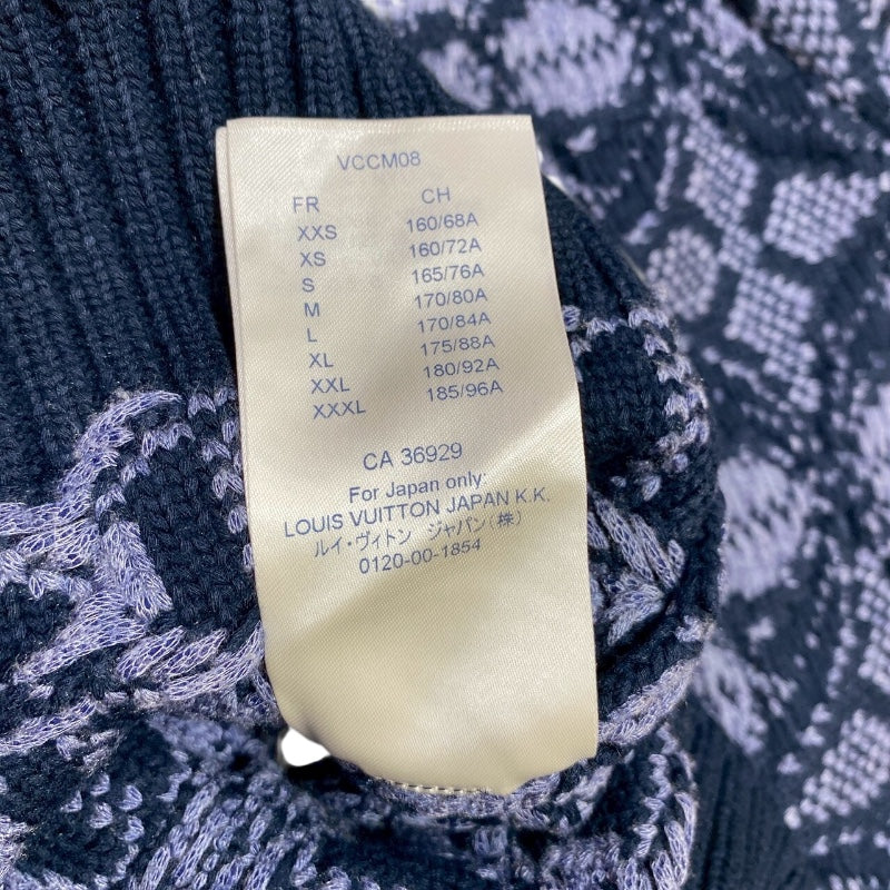 ルイ・ヴィトン LOUIS VUITTON モノグラムフラワー総柄ニットセーター 20AW HJN77W ネイビー ナイロン メンズ セーター