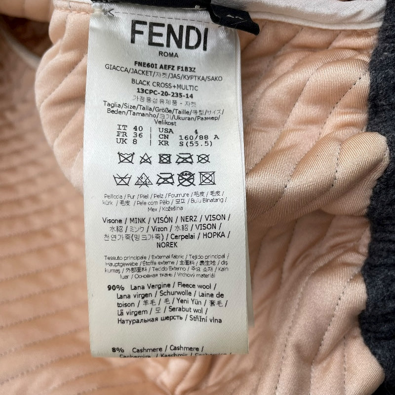 フェンディ FENDI レオパードミンクファージャケット FNE60I ホワイト/グレー ミンク レディース その他アウター