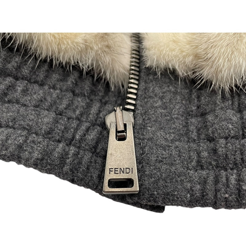 フェンディ FENDI レオパードミンクファージャケット FNE60I ホワイト/グレー ミンク レディース その他アウター