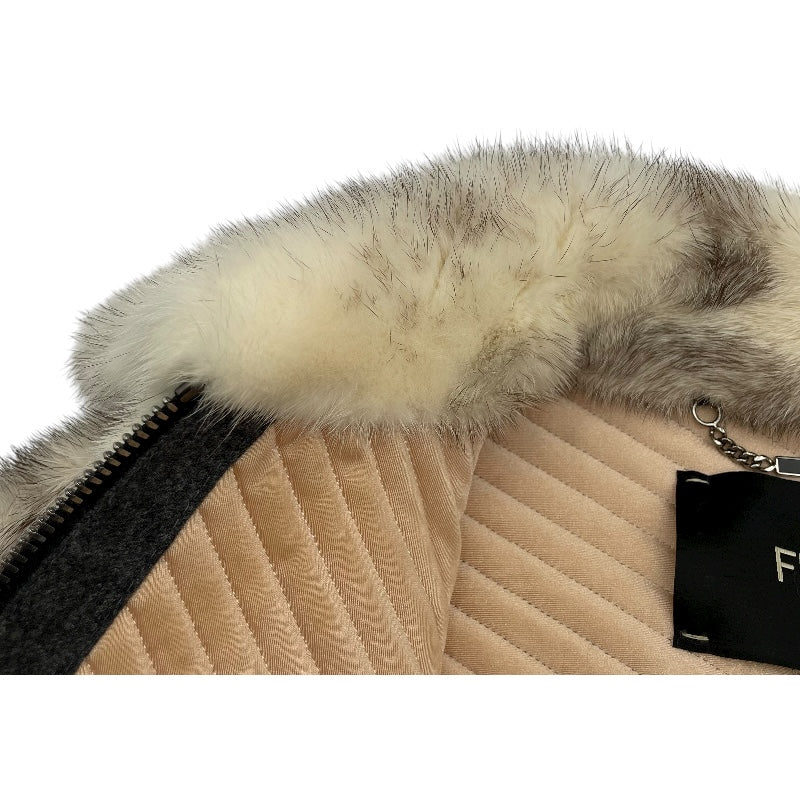 フェンディ FENDI レオパードミンクファージャケット FNE60I ホワイト