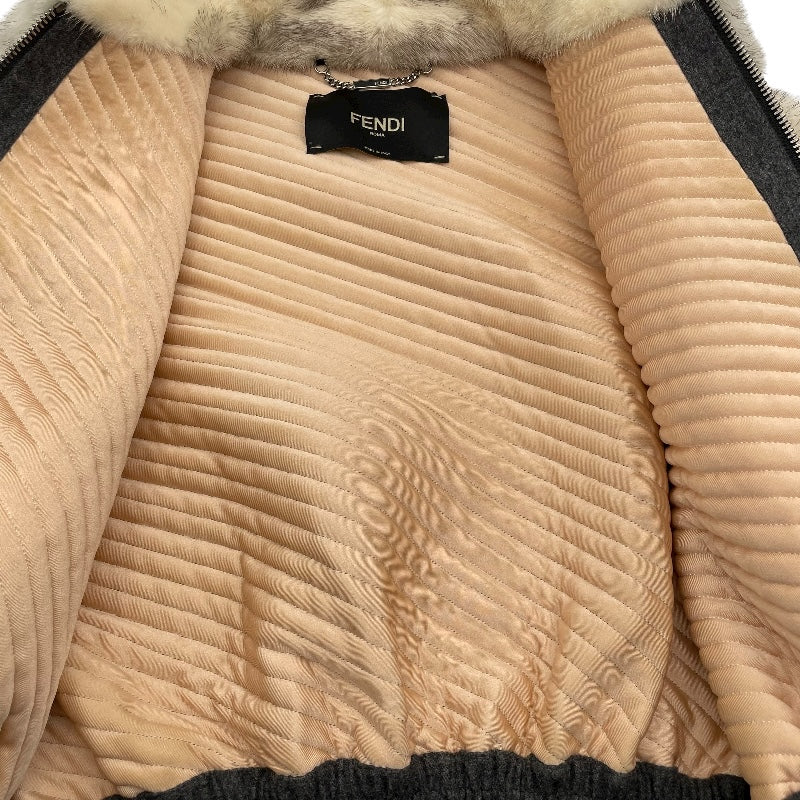 フェンディ FENDI レオパードミンクファージャケット FNE60I ホワイト/グレー ミンク レディース その他アウター