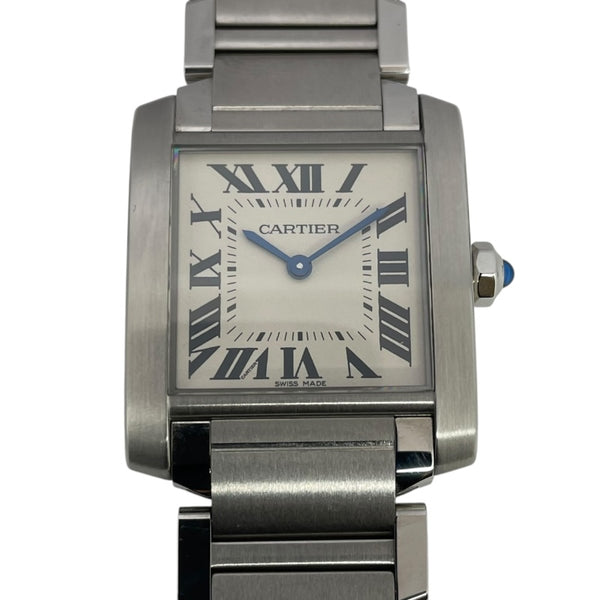 カルティエ Cartier タンクフランセーズMM WSTA0005 アイボリー SS クオーツ メンズ 腕時計