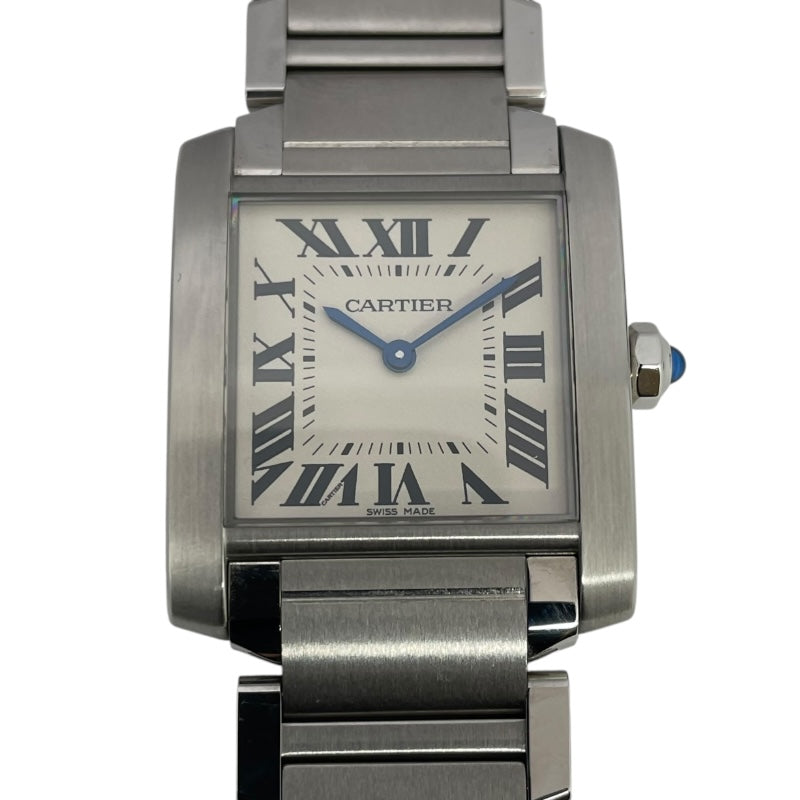 カルティエ Cartier タンクフランセーズMM WSTA0005 アイボリー SS クオーツ メンズ 腕時計