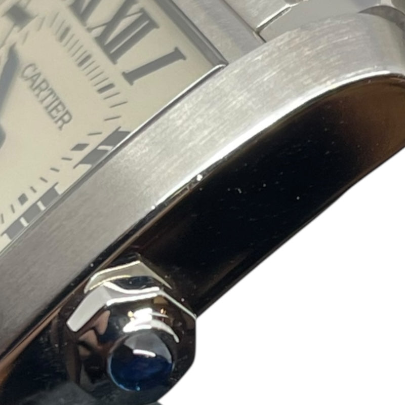 カルティエ Cartier タンクフランセーズMM WSTA0005 アイボリー SS クオーツ メンズ 腕時計
