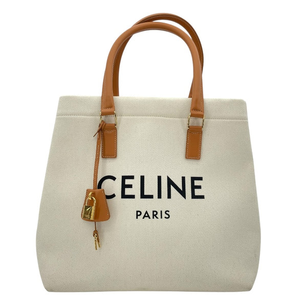 セリーヌ CELINE ホリゾンタル カバ 192162 アイボリー キャンバス/レザー レディース トートバッグ