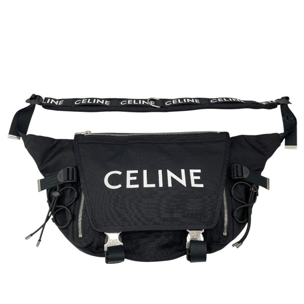セリーヌ CELINE ロゴショルダーバッグ ブラック キャンバス メンズ ショルダーバッグ