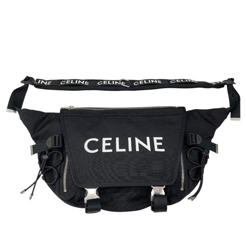 セリーヌ CELINE ロゴショルダーバッグ ブラック キャンバス メンズ ショルダーバッグ