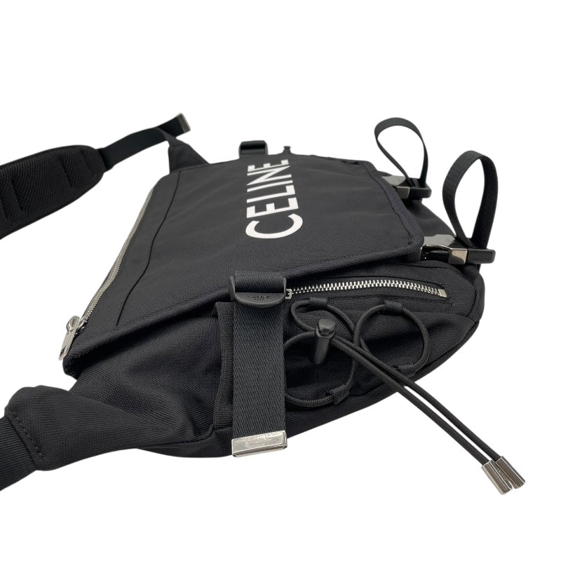 セリーヌ CELINE ロゴショルダーバッグ ブラック キャンバス メンズ