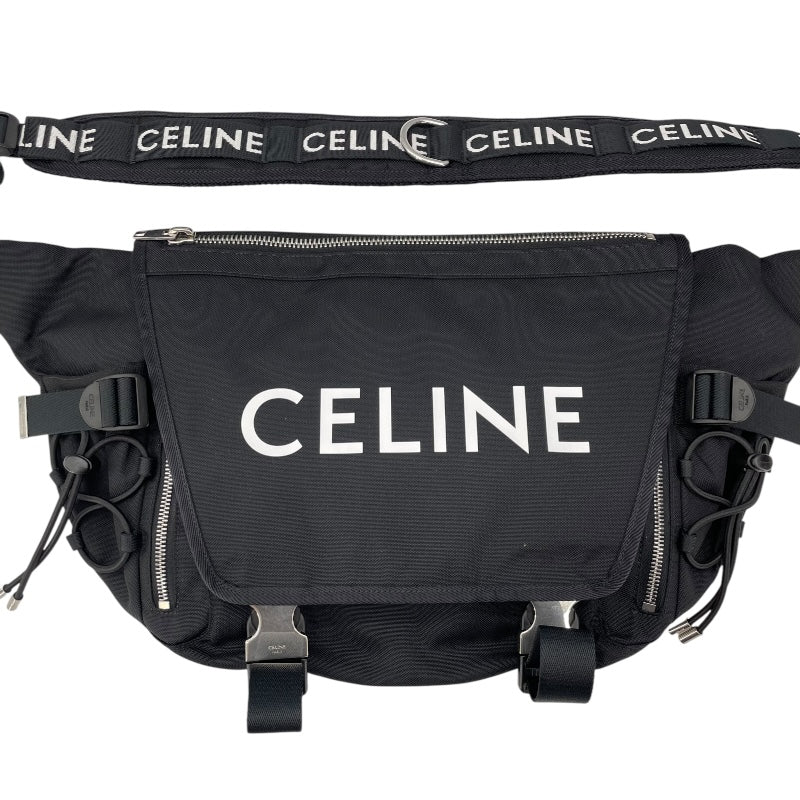 セリーヌ CELINE ロゴショルダーバッグ ブラック キャンバス メンズ ショルダーバッグ