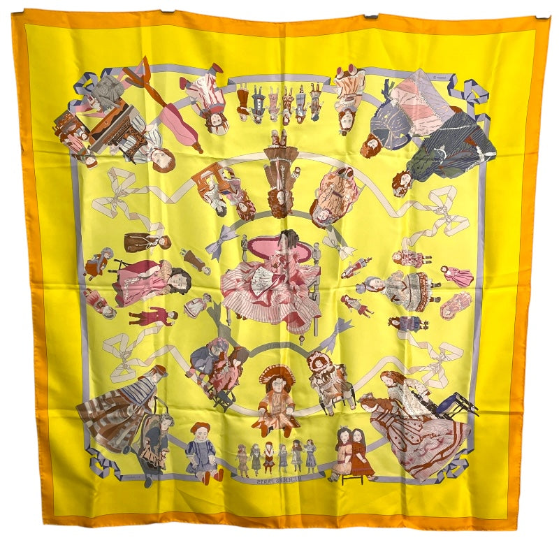 新品未使用⭐︎HERMES エルメス シルク ハンカチ　イエロー エルメス HERMES カレ90 HELLOW DOLLY シルク レディース