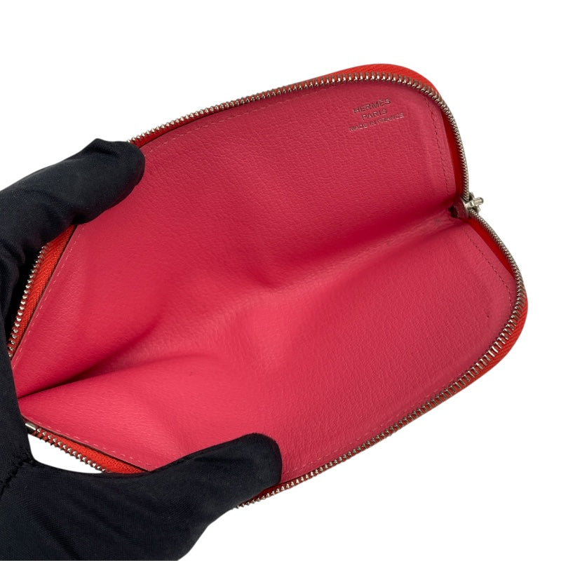 エルメス HERMES リミックスコンバインデュ A刻 ローズアザレ・オレンジポピー SV金具 エプソン レディース 長財布