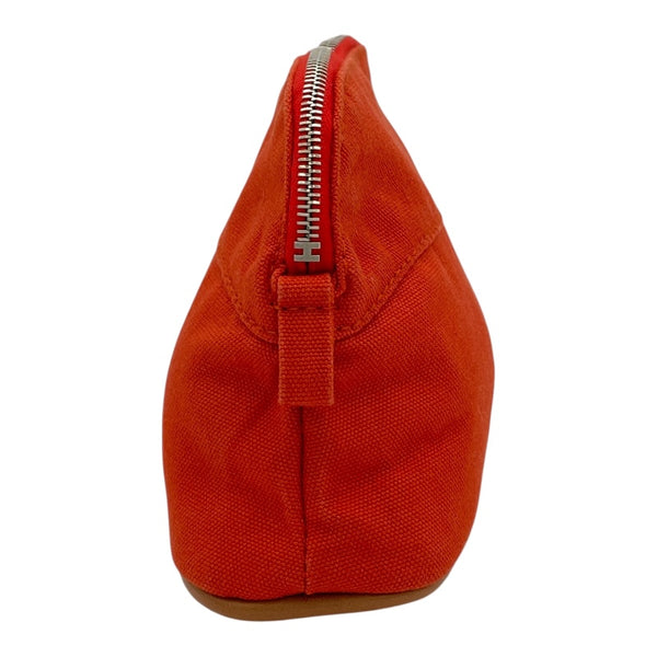 エルメス HERMES ボリードポーチ16 オレンジ SV金具 トワル レディース ポーチ