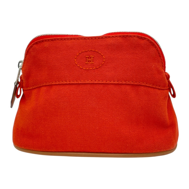 エルメス HERMES ボリードポーチ16 オレンジ SV金具 トワル レディース ポーチ