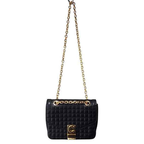 セリーヌ CELINE スモールC ショルダー ブラック レザー レディース ショルダーバッグ