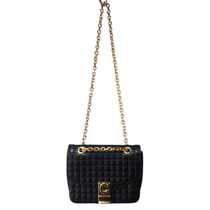 セリーヌ CELINE スモールC ショルダー ブラック レザー レディース ショルダーバッグ
