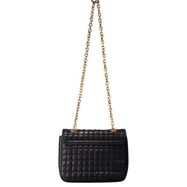 セリーヌ CELINE スモールC ショルダー ブラック レザー レディース ショルダーバッグ