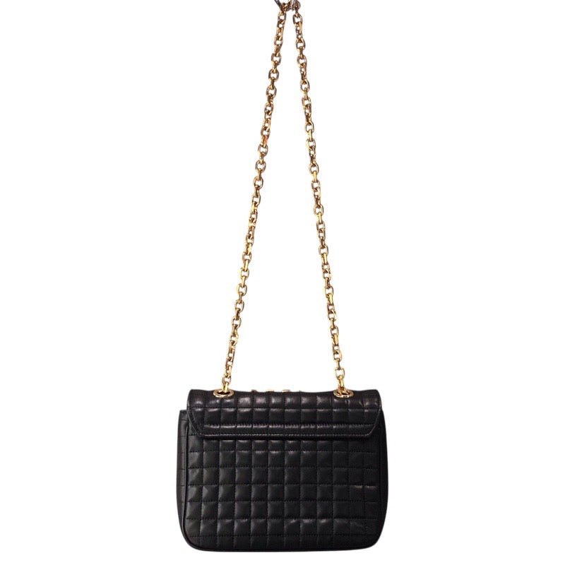 セリーヌ CELINE スモールC ショルダー ブラック レザー レディース ショルダーバッグ