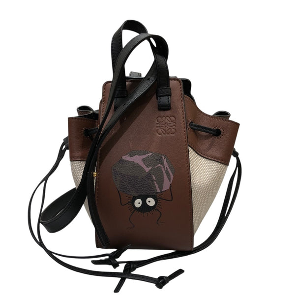 ロエベ LOEWE ハンモックミニ ジブリコラボ レザー・キャンバス レディース ハンドバッグ