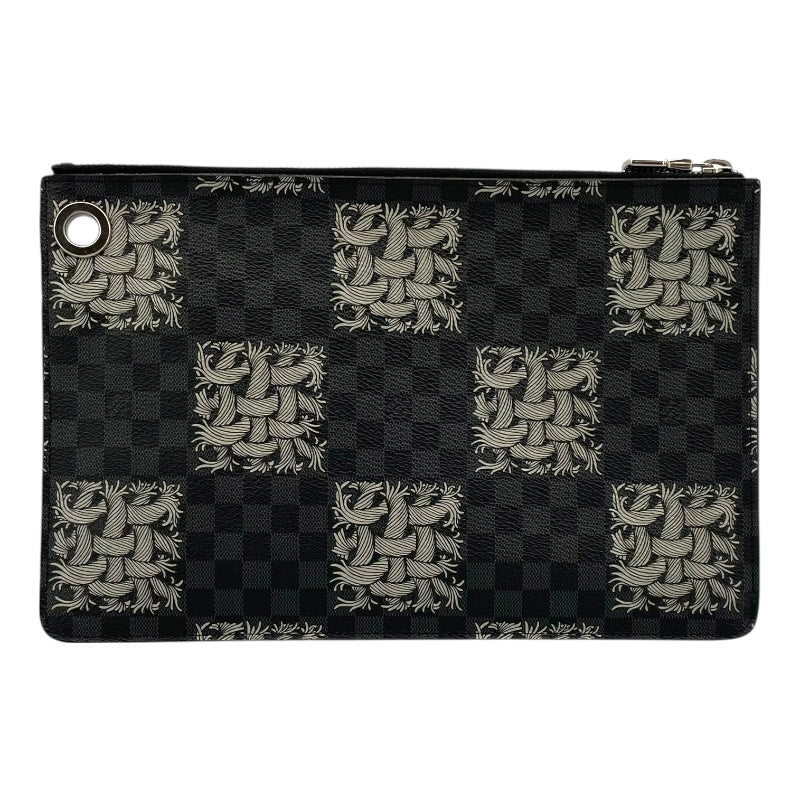 ルイ・ヴィトン LOUIS VUITTON ポシェットジュールPMクリストファーネメス N61231 ブラック ダミエ・グラフィット メンズ クラッチバッグ