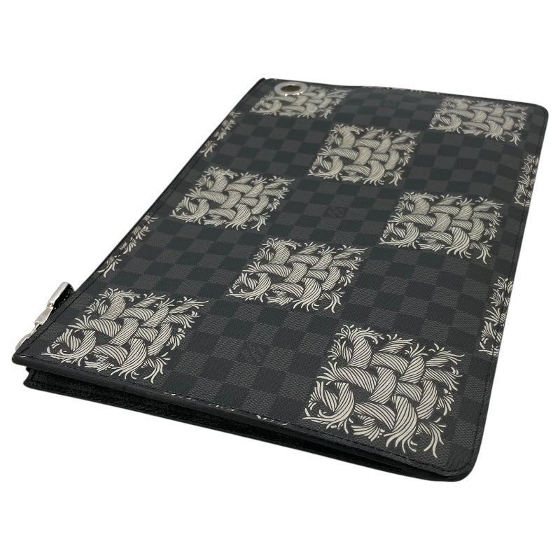 ルイ・ヴィトン LOUIS VUITTON ポシェットジュールPMクリストファーネメス N61231 ブラック ダミエ・グラフィット メンズ クラッチバッグ