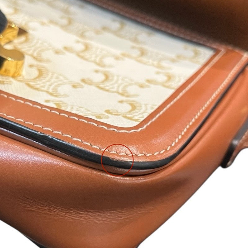 セリーヌ CELINE ティーン トリオンフ 188882 ホワイト トリオンフキャンバス レディース ショルダーバッグ
