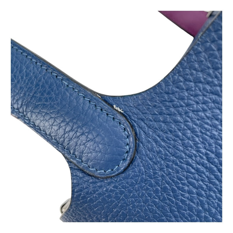 エルメス HERMES ピコタンロックPM エクラ D刻 ディープブルー アネモネ SV金具 トリヨン/スイフト レディース ハンドバッグ