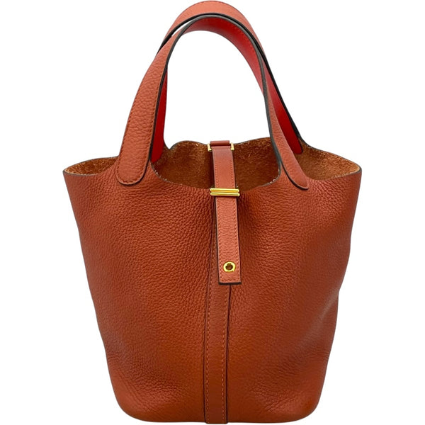 エルメス HERMES ピコタンロックPM エクラ U刻 キュイーブル/カプシーヌ GD金具 トリヨン/スイフト レディース ハンドバッグ