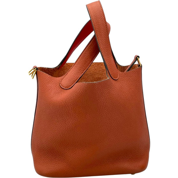 エルメス HERMES ピコタンロックPM エクラ U刻 キュイーブル/カプシーヌ GD金具 トリヨン/スイフト レディース ハンドバッグ