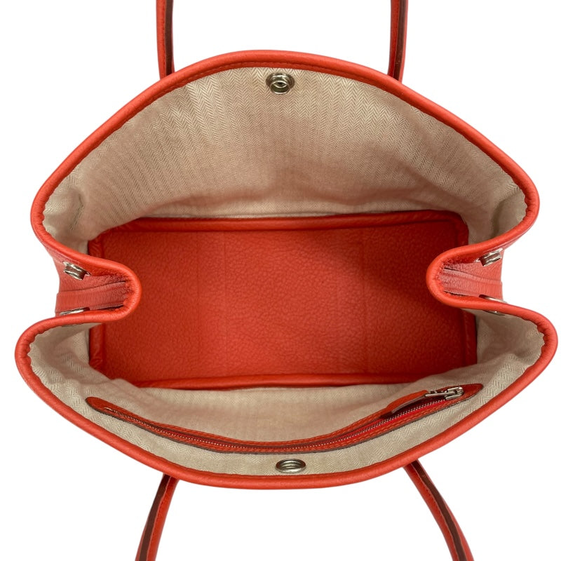 エルメス HERMES ガーデンパーティーTPM □Q刻 サンギーヌ SV金具 カントリー レディース トートバッグ