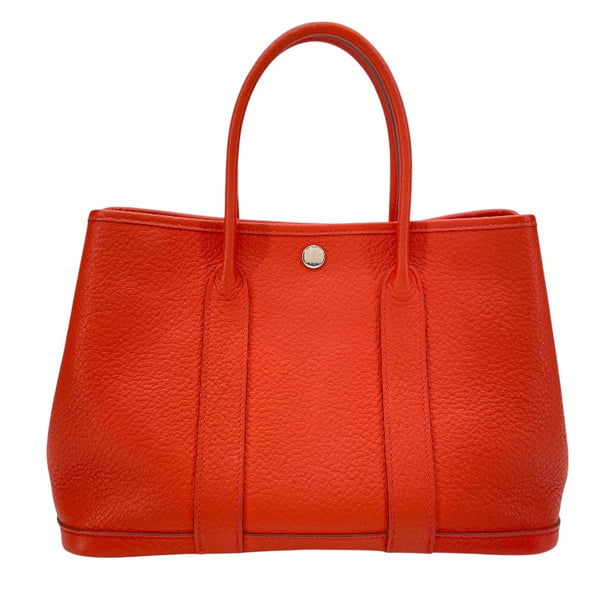 エルメス HERMES ガーデンパーティーTPM □Q刻 サンギーヌ SV金具 カントリー レディース トートバッグ