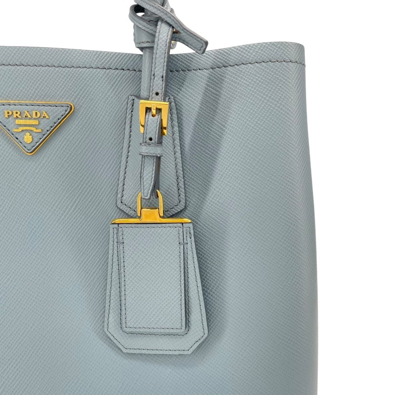 プラダ PRADA ドゥーブレ ミディアム 1BG775 ブルー サフィアーノレザー レディース ショルダーバッグ