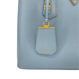 プラダ PRADA ドゥーブレ ミディアム 1BG775 ブルー サフィアーノレザー レディース ショルダーバッグ