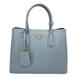 プラダ PRADA ドゥーブレ ミディアム 1BG775 ブルー サフィアーノレザー レディース ショルダーバッグ