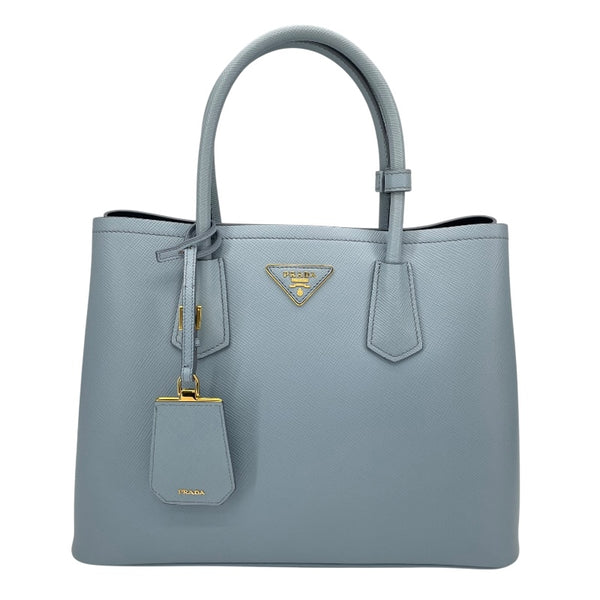 プラダ PRADA ドゥーブレ ミディアム 1BG775 ブルー サフィアーノレザー レディース ショルダーバッグ