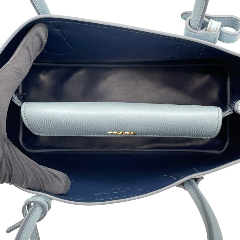 プラダ PRADA ドゥーブレ ミディアム 1BG775 ブルー サフィアーノレザー レディース ショルダーバッグ