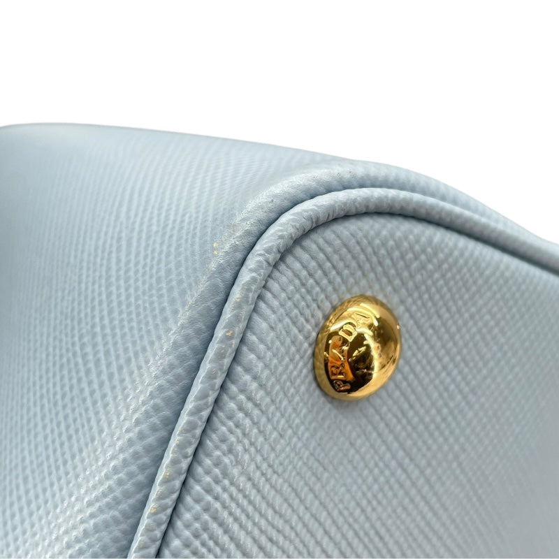 プラダ PRADA ドゥーブレ ミディアム 1BG775 ブルー サフィアーノレザー レディース ショルダーバッグ
