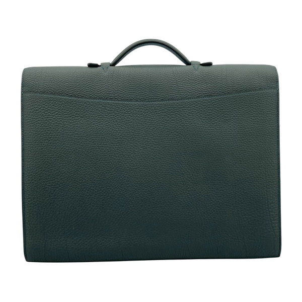 エルメス HERMES サックアデベッシュ38ヴェルソ □Q刻 ブルーオラージュブルーイズミール SV金具 トゴ メンズ ビジネスバッグ
