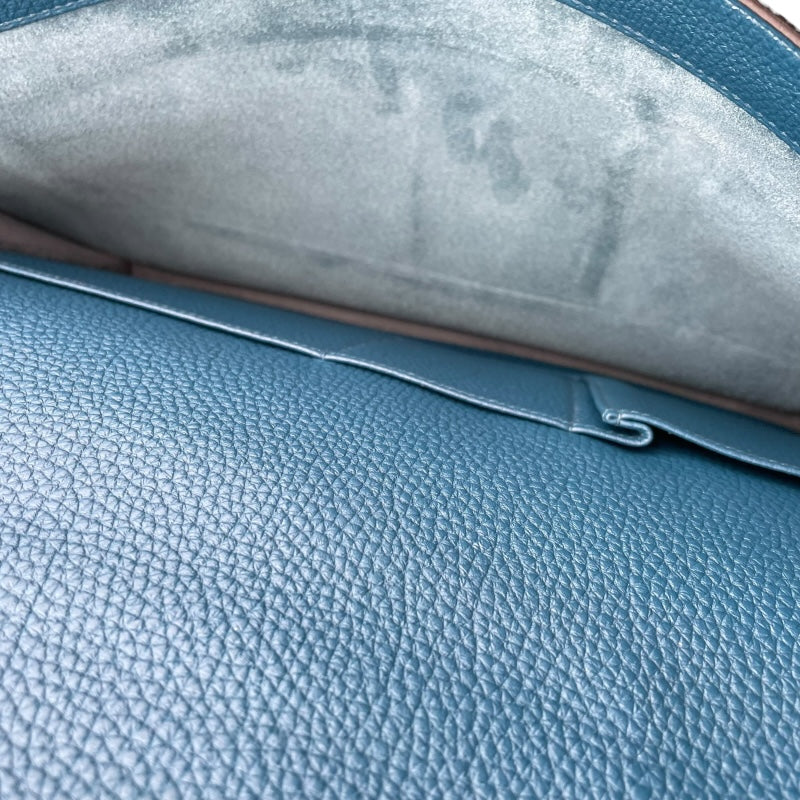 エルメス HERMES サックアデベッシュ38ヴェルソ □Q刻 ブルーオラージュブルーイズミール SV金具 トゴ メンズ ビジネスバッグ