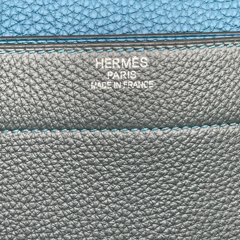 エルメス HERMES サックアデベッシュ38ヴェルソ □Q刻 ブルーオラージュブルーイズミール SV金具 トゴ メンズ ビジネスバッグ