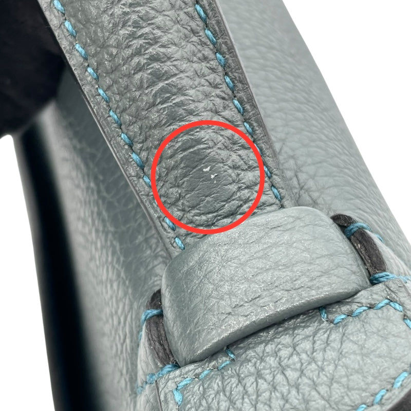 エルメス HERMES サックアデベッシュ38ヴェルソ □Q刻 ブルーオラージュブルーイズミール SV金具 トゴ メンズ ビジネスバッグ